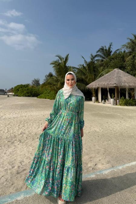 Bloom Serisi Elbise-Yeşil -MRW-1702