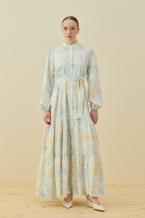 Bloom Serisi Elbise-Ekru -MRW-1720