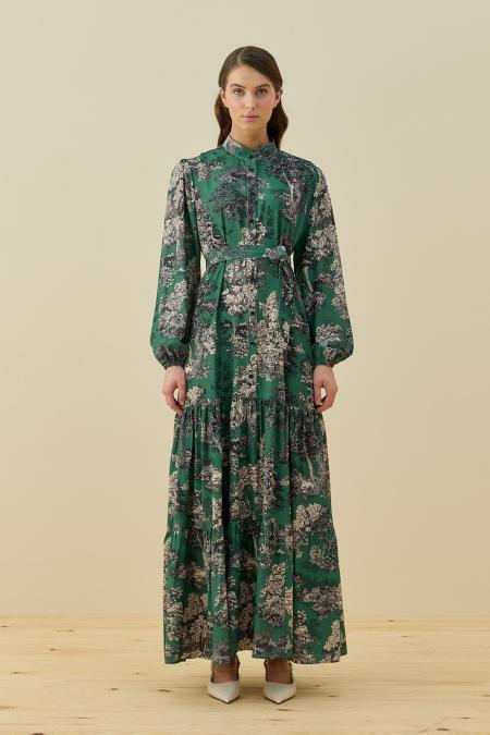 Bloom Serisi Elbise-Zümrüt Yeşil 