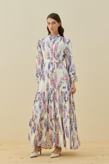 Bloom Serisi Elbise-Mor 