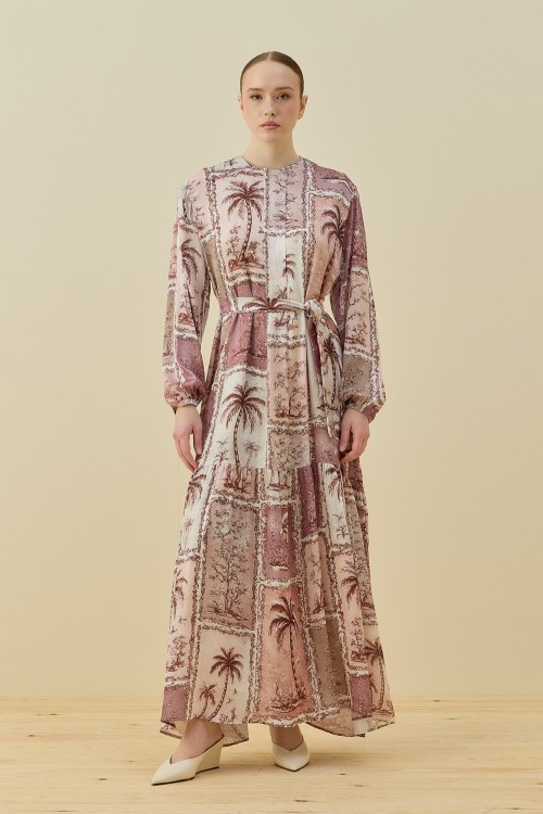 Elegante Elbise-Pudra-MRW-1761