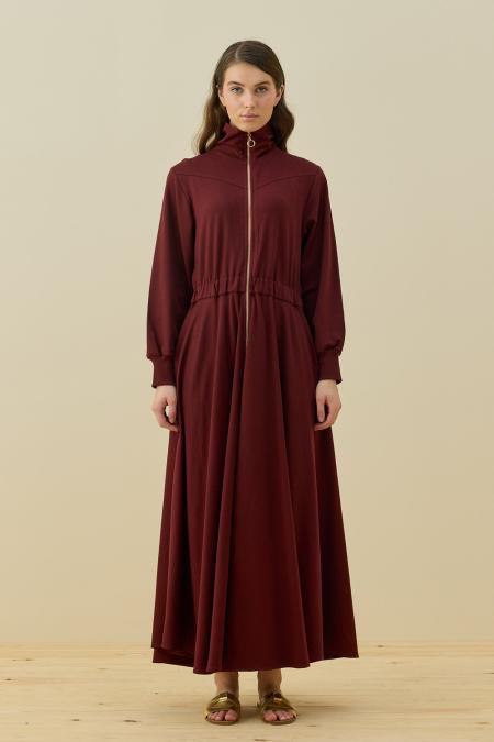 Penye Kolej Elbise-Bordo 