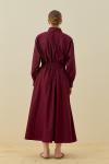 Basic Poplin Elbise-Bordo -MRW-1638