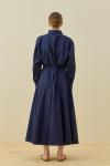 Basic Poplin Elbise-Lacivert-MRW-1638