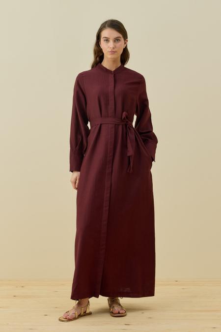Vietnam Elbise-Bordo 