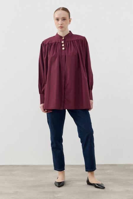 Mignon Gömlek-Bordo 