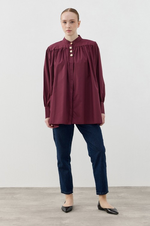 Mignon Gömlek-Bordo -MRW-1655