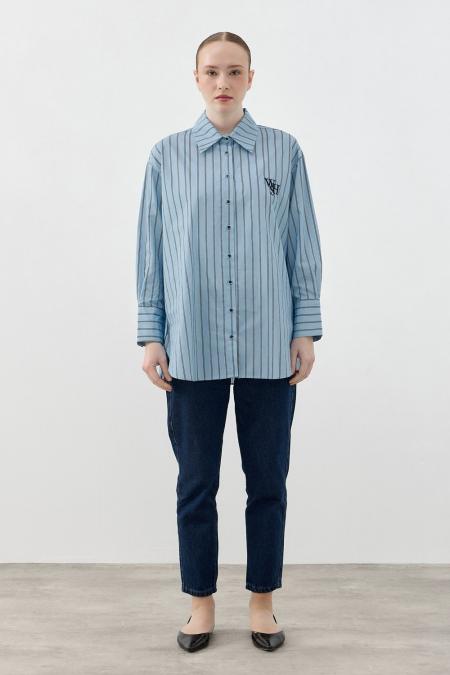 Old Retro Gömlek-Bebe Mavi