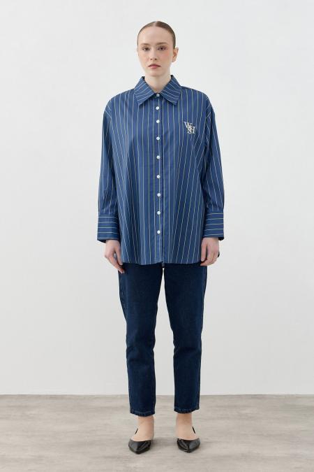 Old Retro Gömlek-Lacivert 