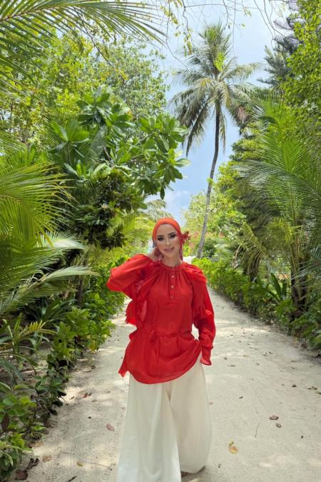 Frill Gömlek-Nar Çiceği -MRW-1633