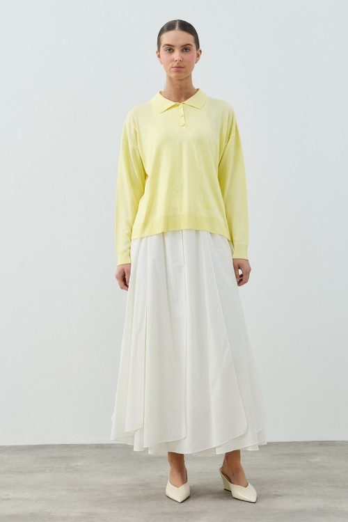 Basic Triko-Sarı-MRW-1790