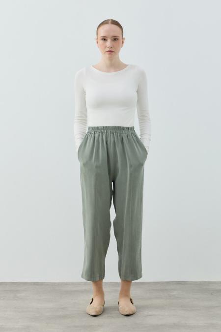 Tensel Palazzo Pantolon-Su Yeşil 
