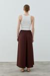 Comfy Krep Pantolon Etek-Kahverengi -MRW-1782