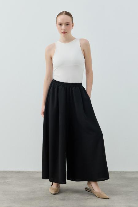 Comfy Krep Pantolon Etek-Siyah