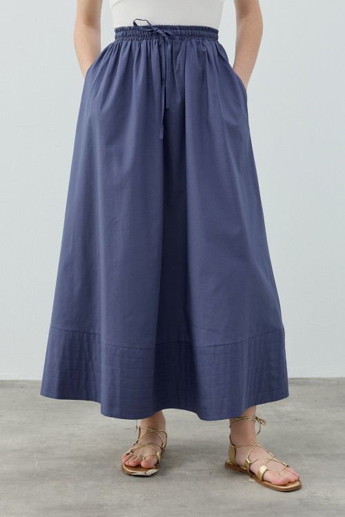 New Poplin Etek-İndigo-MRW-1631