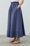 New Poplin Etek-İndigo-MRW-1631