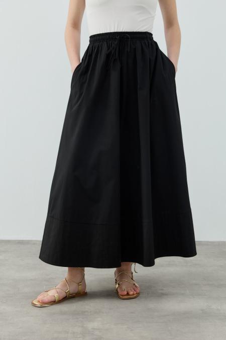 New Poplin Etek-Siyah 