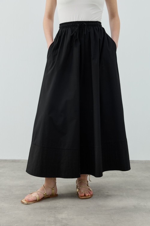 New Poplin Etek-Siyah -MRW-1631