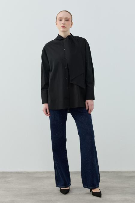 Şal Yaka Gömlek-Siyah 