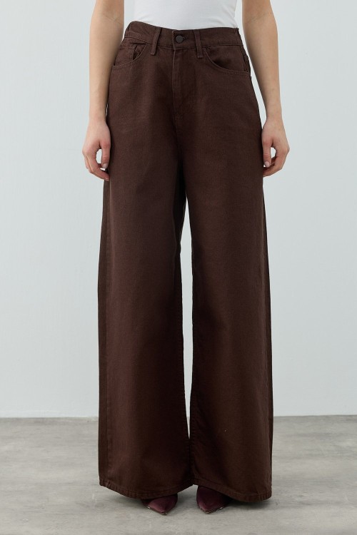 Salaş Denim Pantolon-Kahverengi -MRW-1690