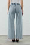 Palazzo Taşlı Denim Pantolon-Ky Mavi -MRW-1693