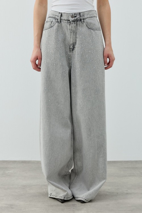 Very Shiny Denim Pantolon-Ky Gri-MRW-1770