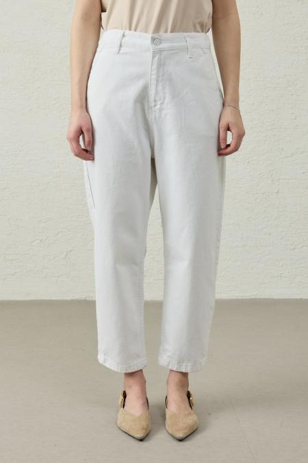 New Basıc Denim Pantolon-Beyaz-MRW-1769