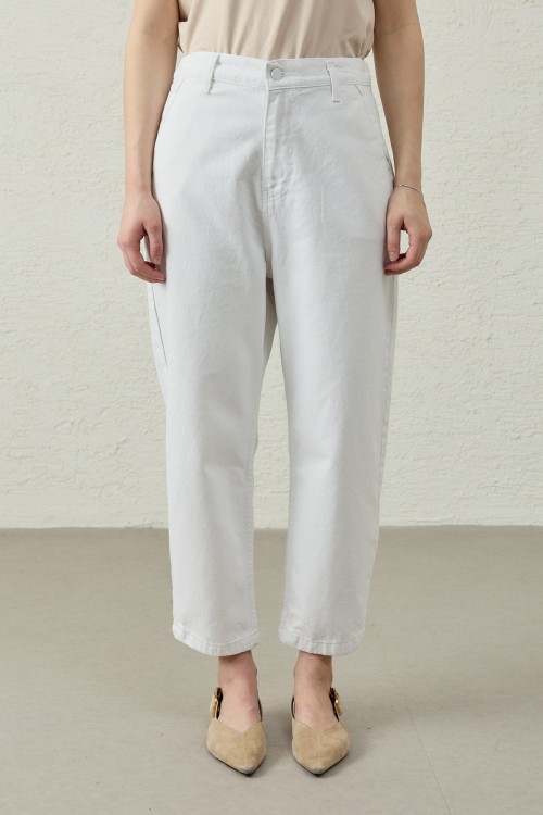 New Basıc Denim Pantolon-Beyaz-MRW-1769