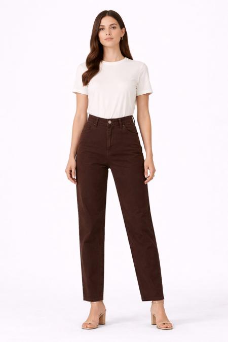 New Basıc Denim Pantolon-Kahverengi-MRW-1769