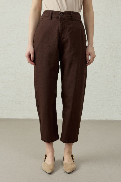 New Basıc Denim Pantolon-Kahverengi-MRW-1769