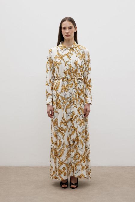 Vintage Vual Elbise-Sarı -MRW-1722