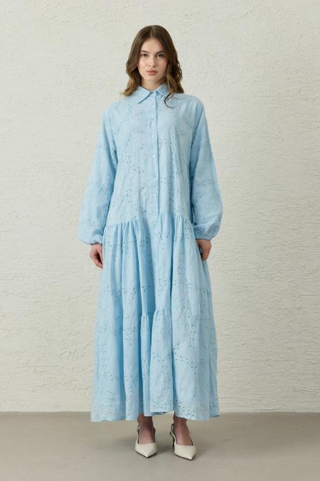 Brode Prenses Elbise-Mavi 