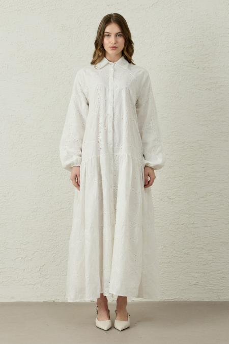 Brode Prenses Elbise-Beyaz 