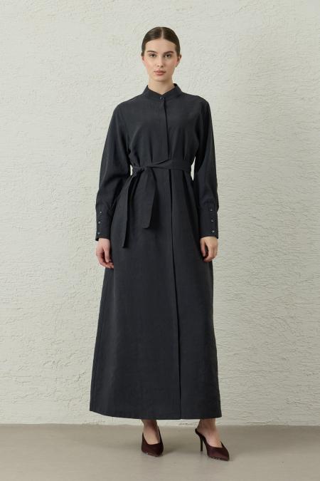 Tensel Şık Elbise-Siyah