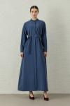 Tensel Şık Elbise-İndigo
