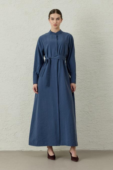 Tensel Şık Elbise-İndigo