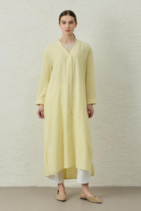 Arka Uzun Gömlek-Sarı-MRW-1794