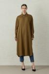 Uzun Keten Gömlek-Kahverengi-MRW-1811