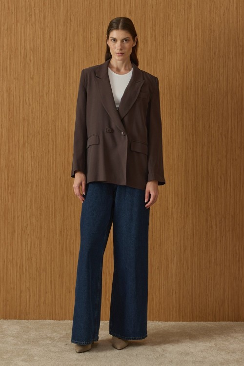 Blazer Ceket-Soft Kahve -MRW-1806