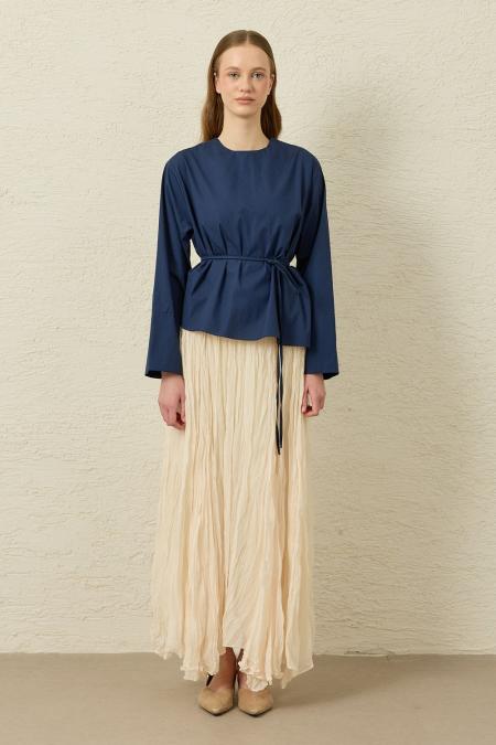 Verev Poplin Tunik-Lacivert-MRW-1839