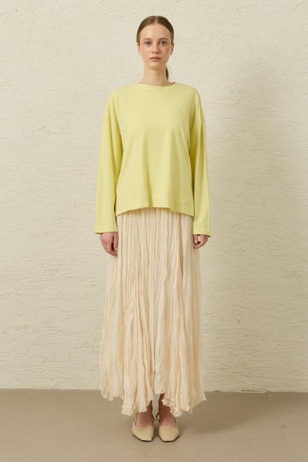 Comfy Penye Tunik-Sarı-MRW-1838