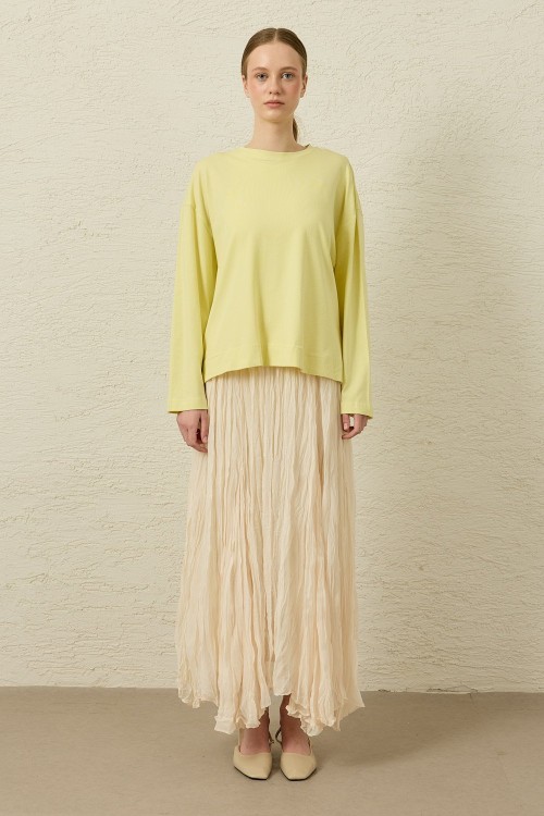 Comfy Penye Tunik-Sarı-MRW-1838