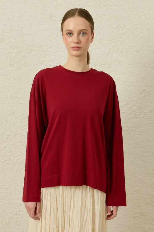 Comfy Penye Tunik-Bordo-MRW-1838