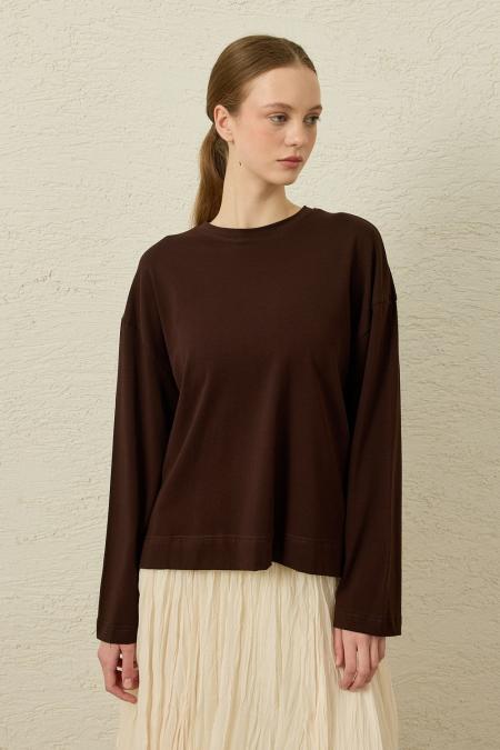 Comfy Penye Tunik-Acı Kahve-MRW-1838
