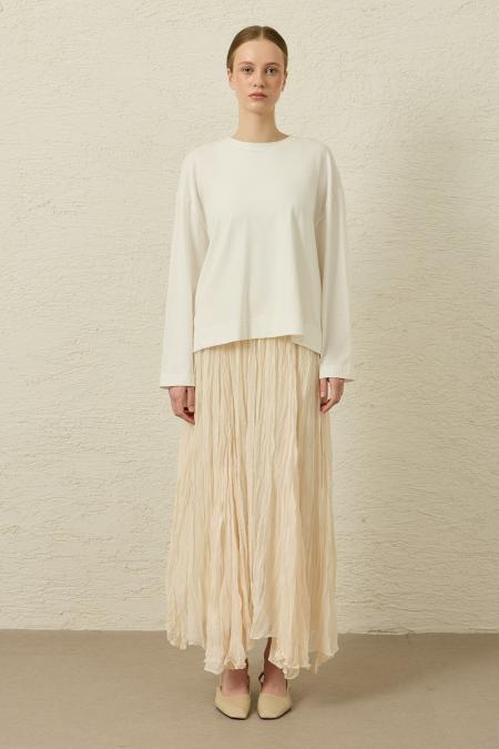 Comfy Penye Tunik-Ekru-MRW-1838