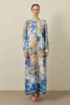 Blue Flowers Elbise-Mavi-MRW-1834