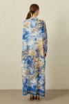Blue Flowers Elbise-Mavi-MRW-1834