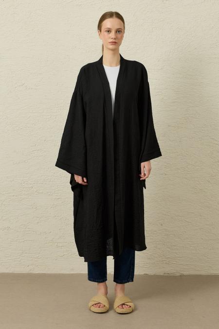 Havai Linen Kimono-Siyah-MRW-1844