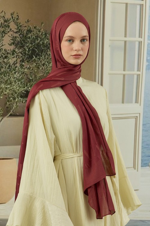 Mw Elegante Şal-Bordo-MRW-1842