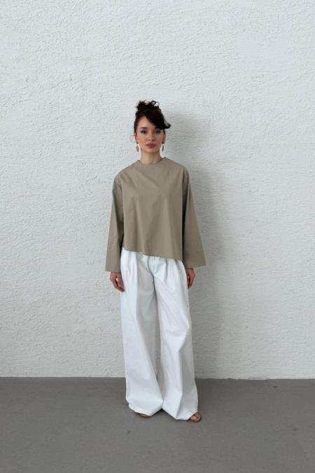 Verev Poplin Tunik-Haki-MRW-1839